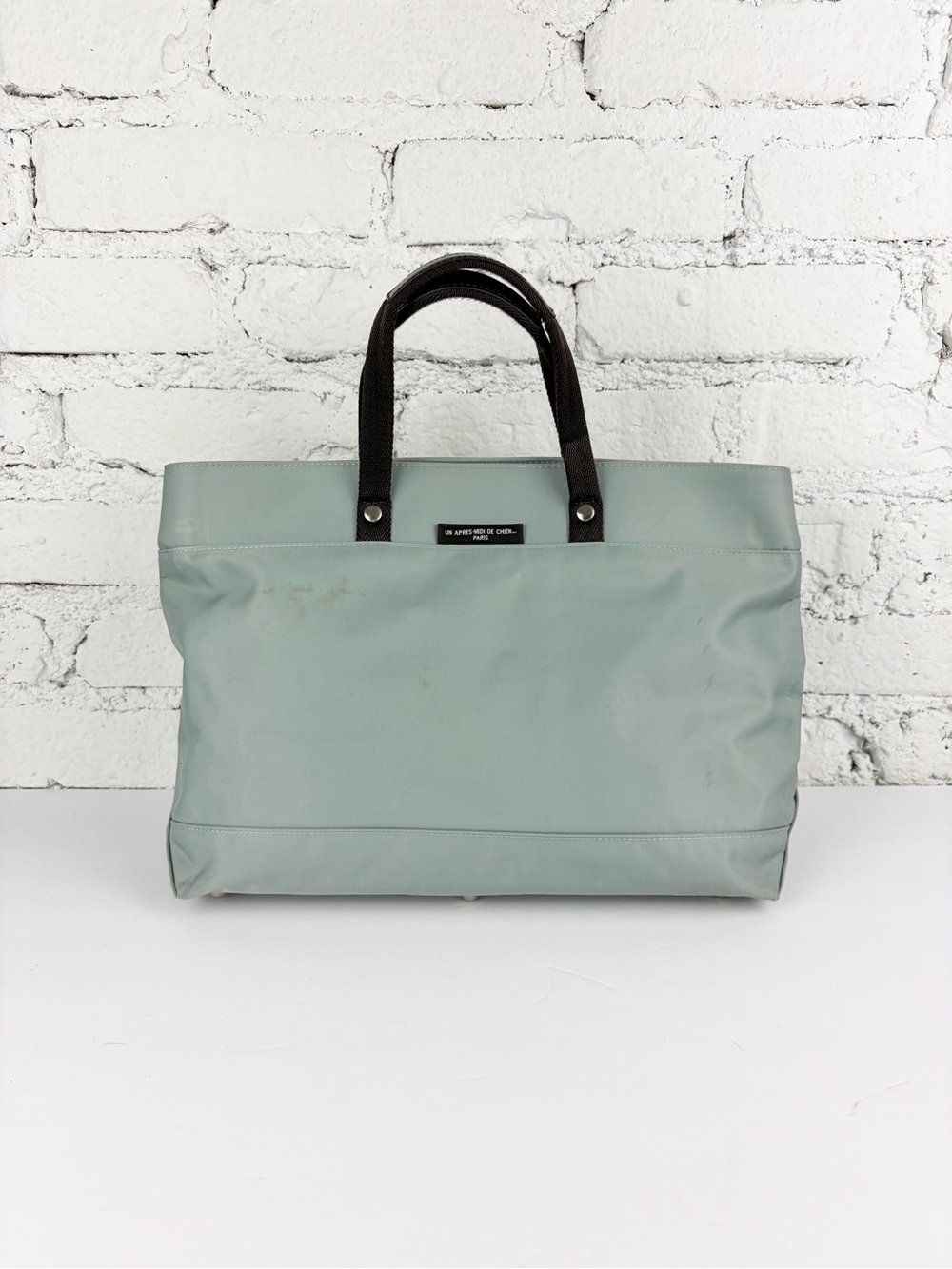 Un Apres-Midi De Chien Paris Nylon Blue Tote Hand Bag Satchel